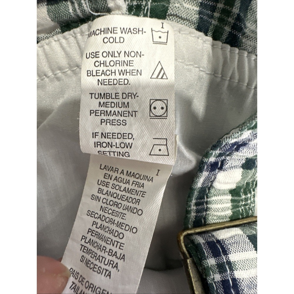 Vintage 24 Mo Baby Overalls Romper Plaid Golf Green Bear Pants 100% Cotton - Picture 4 of 11